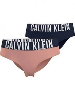 Image of Calvin Klein Girls 2 Pack Bikini Brief - Pink/Navy, Size Age: 8-10 Years, Women