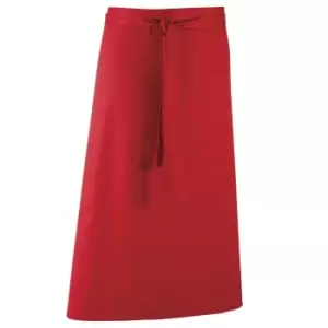 Image of Premier Unisex Colours Bar Apron / Workwear (Long Continental Style) (Pack of 2) (One Size) (Red)