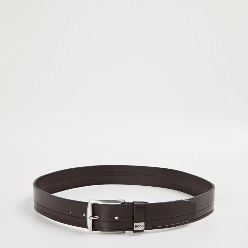Image of Boss Mens Saltrio Leather Belt Dark Brown male 30R (80cm)