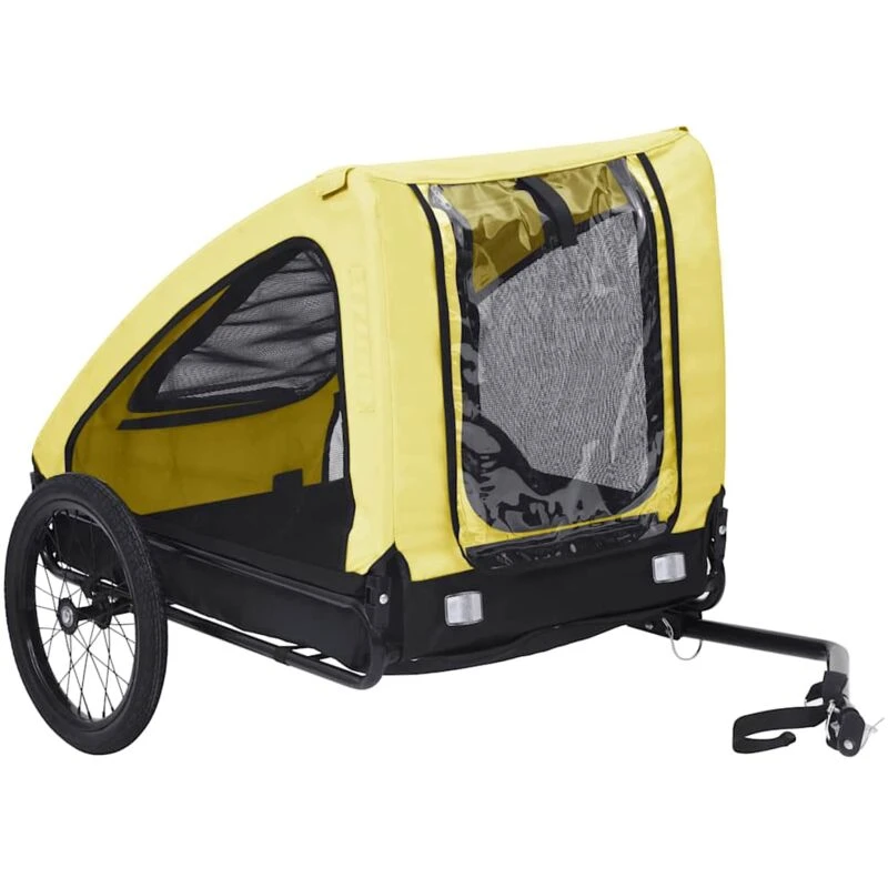 Image of VIDAXL Pet Bike Trailer Yellow and Black Vidaxl 8720286144893