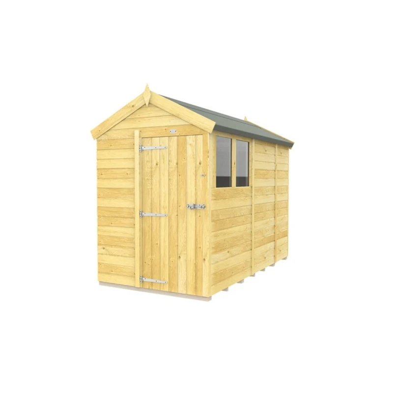 Image of Buttercup Farm 5 x 9 Feet Apex Shed - Single Door W/ Windows - L272 x W147 x H217cm in Brown Brown Unisex