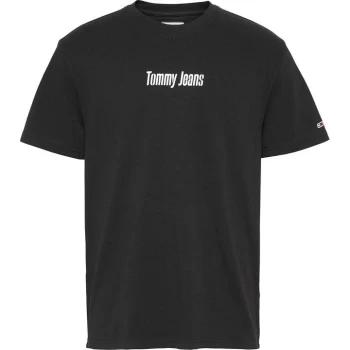 Image of Tommy Jeans Text Back Logo T Shirt - Black