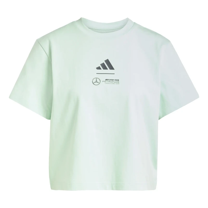 Image of Adidas Mercedes AMG womens crop top t-shirt Petronas Formula One Team Vert Female M