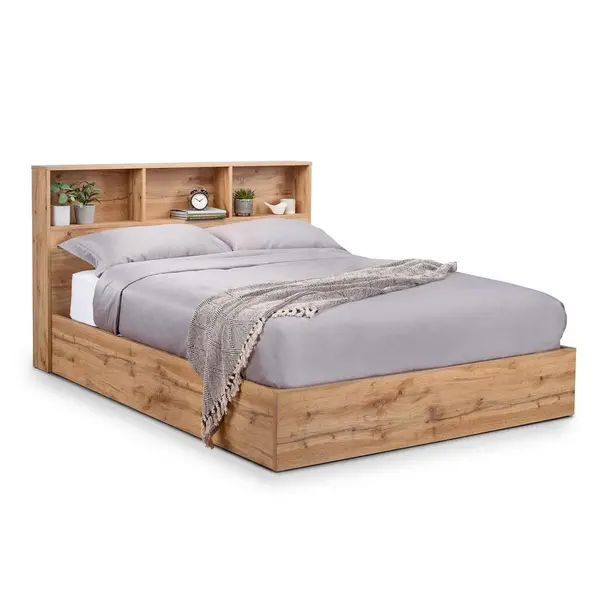 Image of Julian Bowen Bali Ottoman Storage 135cm Double Bed - Light Oak BAL002