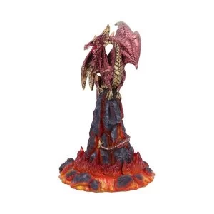 Image of Volcanic Victory Red Magma Lava Dragon Figurine