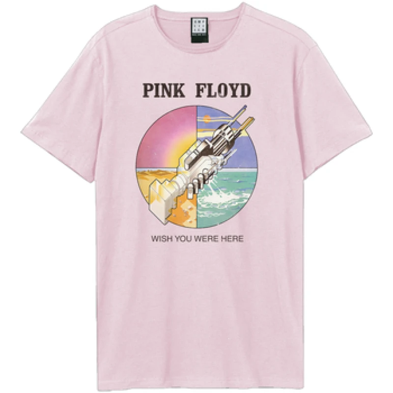 Image of Amplified Amplified Men Wish You Were Here Pink Floyd T-Shirt Size: Small Pink S Male 5063750865461