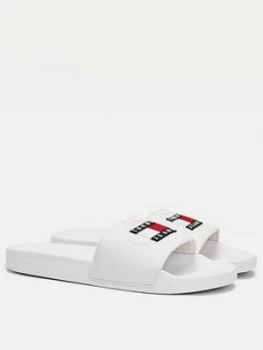 Image of Tommy Jeans Seasonal Flag Slides - White