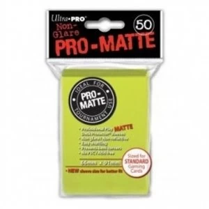 Image of Ultra Pro Pro Matte Bright Yellow 50 Sleeves DPD 12 Packs
