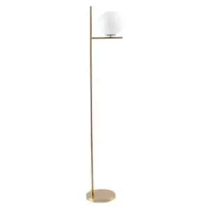 Image of Homcom Modern Floor Lamp Metal Frame Sphere Reading Light With Pedal Switch Gold