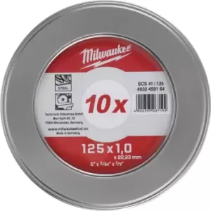 Image of Milwaukee W Pro+ SCS41 Thin 1mm Metal Cutting Disc 125mm Pack of 10