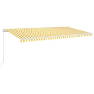 Image of Vidaxl - Manual Retractable Awning 600x350cm Yellow and White Yellow