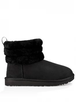 Image of Ugg Fluff Mini Quilted Ankle Boots - Black