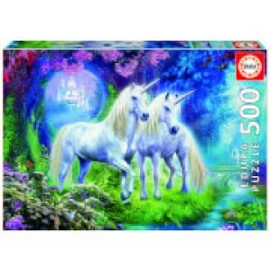 Image of Unicorns in the Forest Jigsaw Puzzle (500 Pieces)
