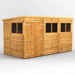 Image of 12x6 Power Overlap Pent Double Door Garden Shed