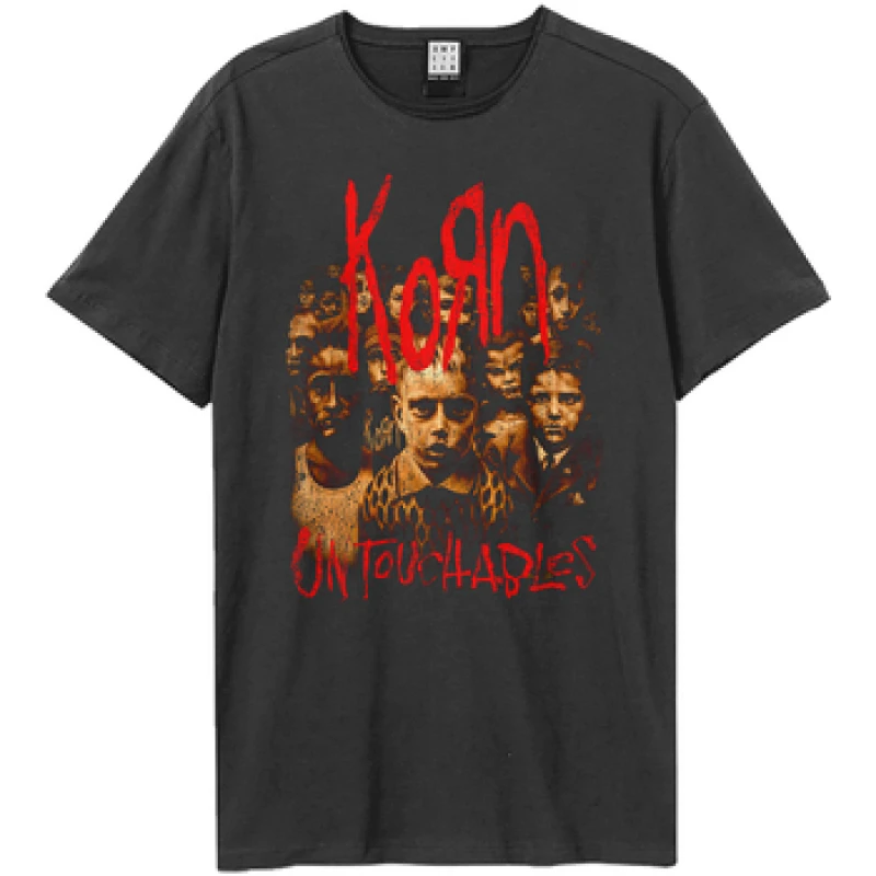 Image of Amplified Amplified Men Untouchables Korn T-Shirt in Charcoal Size: X-Small Charcoal XS Male 5063574715287