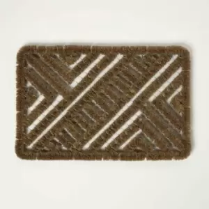 Image of Homescapes - Boot Scraper Wire & Coir Doormat 60 x 40cm - Brown