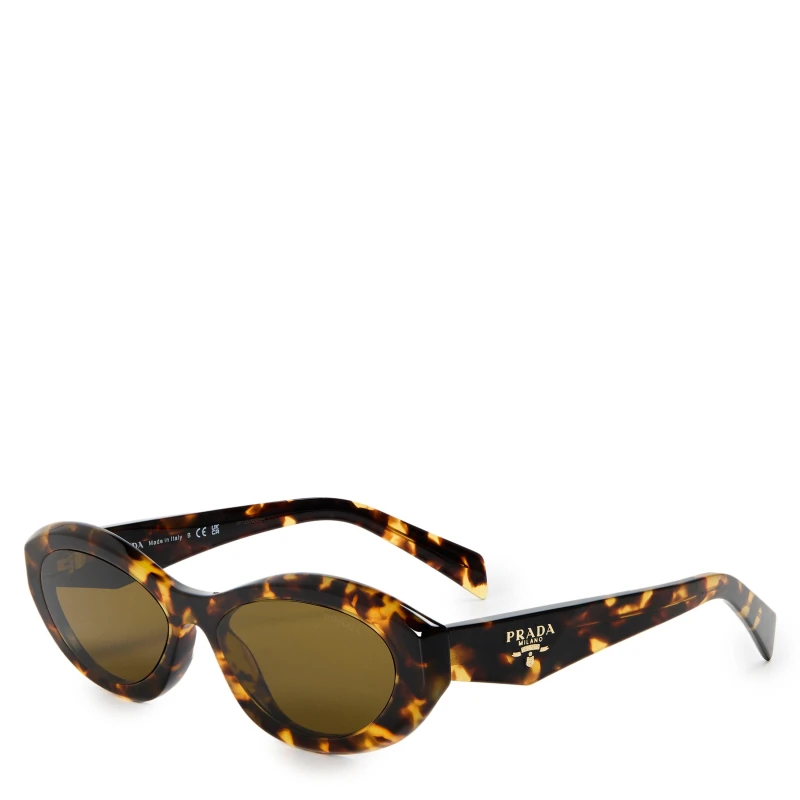 Image of Prada Womens Oval Sunglasses Honey Tortoise female One Size