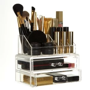 Image of Premier Housewares 10-Compartment Cosmetics Organiser - Clear
