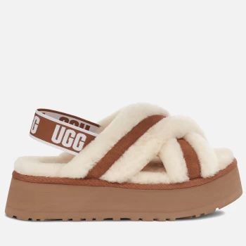 Image of UGG Womens Disco Cross Sheepskin Slippers - Chestnut - UK 5