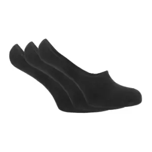 Image of Womens Invisible Footies Cotton Socks With Anti Slip Gripping Technology (3 Pairs) (4-7 UK) (Black)