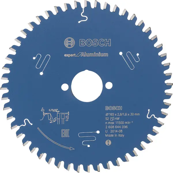 Image of Bosch EXPERT Aluminium Circular Saw Blade 165 x 30 x 52T Plastic