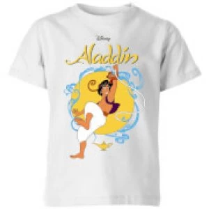 Image of Disney Aladdin Rope Swing Kids T-Shirt - White - 5-6 Years