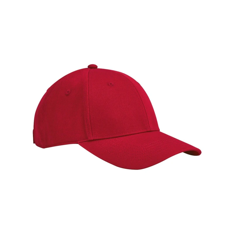 Image of Beechfield Classic 6 Panel Cotton Cap in Red Red Unisex One Size
