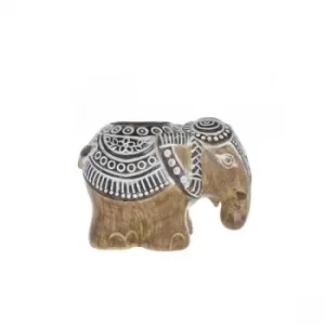 Image of Small Elephant Candle Holder Brown 12cm