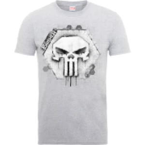 Image of Marvel The Punisher Skull Badge Mens Grey T-Shirt - M