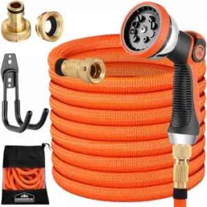 Image of garden hose flexible triple latex core full brass adapter outdoor flexible hose water hose orange - 30m (de) - Gardebruk