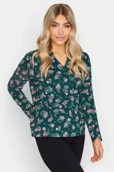 Image of Notch Neck Cotton T-Shirt