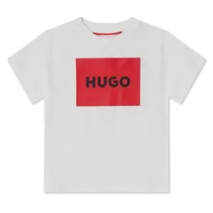 Image of HUGO Boys Logo Square T Shirt - White