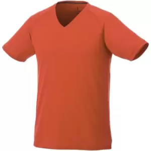 Image of Elevate Mens Amery Short Sleeve Cool Fit V-Neck T-Shirt (L) (Orange)