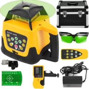 Image of VEVOR Rotary Laser Level Green Beam 500m Range Slope Adjustable 360° Spinning Accurate with Remote Control Receiver Carrying Case