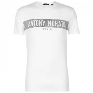 Image of Antony Morato Rubber Logo T Shirt - White 1000