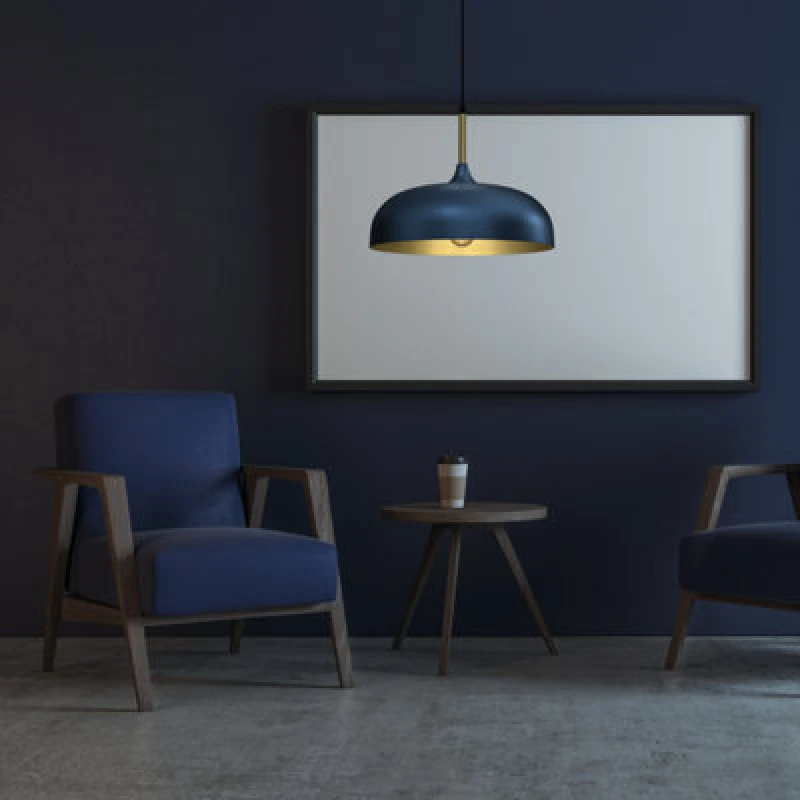 Image of Milagro Pendant Lamp Lincoln Blue/gold 1Xe27 35Cm