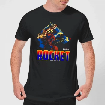 Image of Avengers Rocket Mens T-Shirt - Black - 5XL