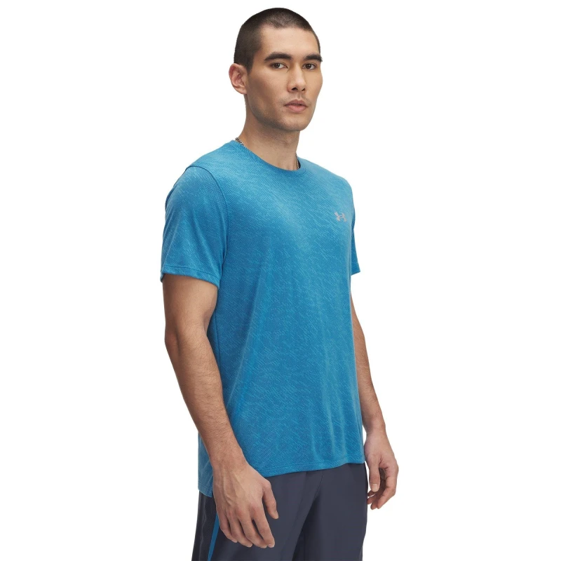 Image of Under Armour Armour Launch Camo Short-sleeve Running Top - Blue Blue S