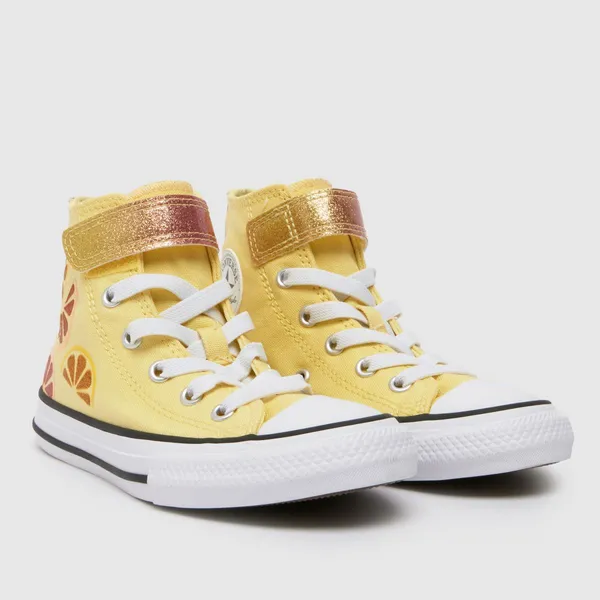 Image of Converse yellow all star hi 1v Girls Junior trainers Yellow UK 1 (EU 33)