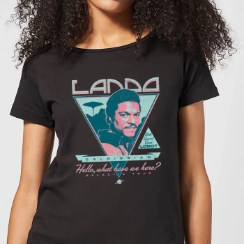 Image of Star Wars Lando Rock Poster Womens T-Shirt - Black - XL