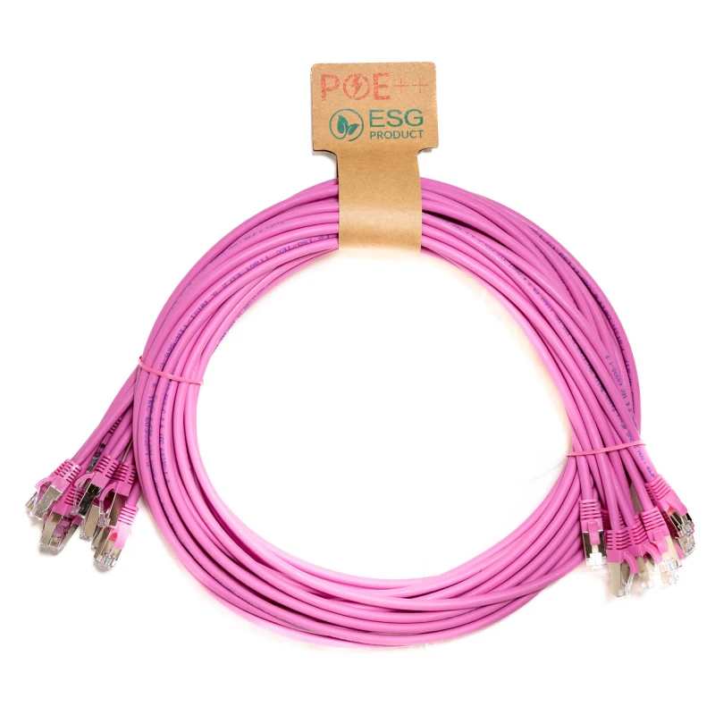 Image of Cablenet Cablenet 2m Cat6a RJ45 Pink S/FTP LSOH 26AWG Snagless Booted Patch Lead (PK 10) 65-0020P