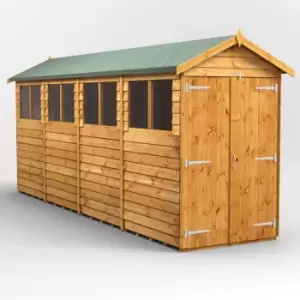 Image of 16X4 Power Overlap Apex Double Door Shed