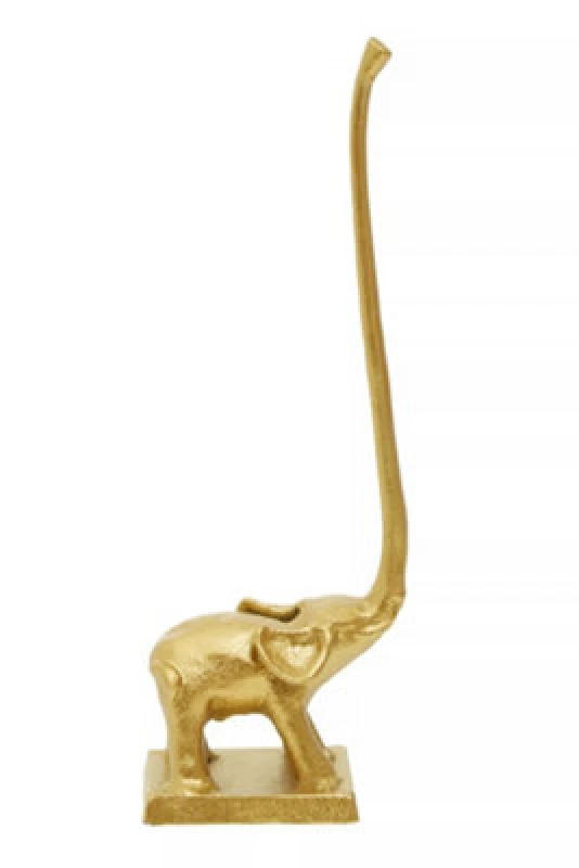 Image of Orsina Fauna Gold Finish Elephant Toilet Roll Holder