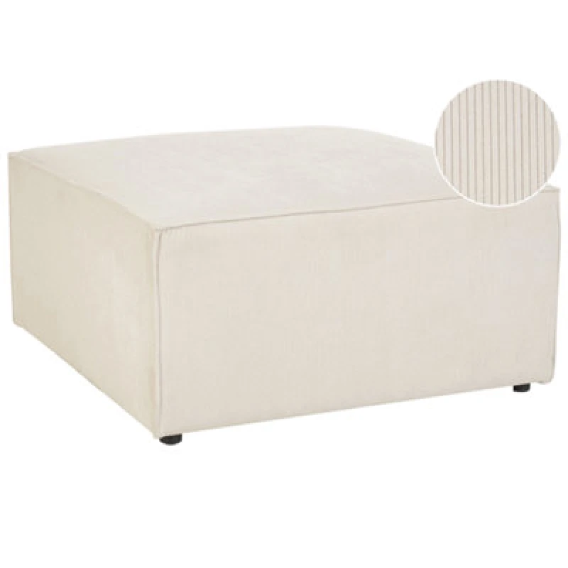 Image of Beliani Ottoman Lemvig Corduroy Light Beige