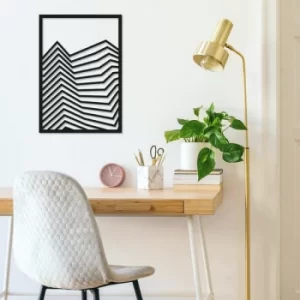 Image of Lines Black Decorative Metal Wall Accessory