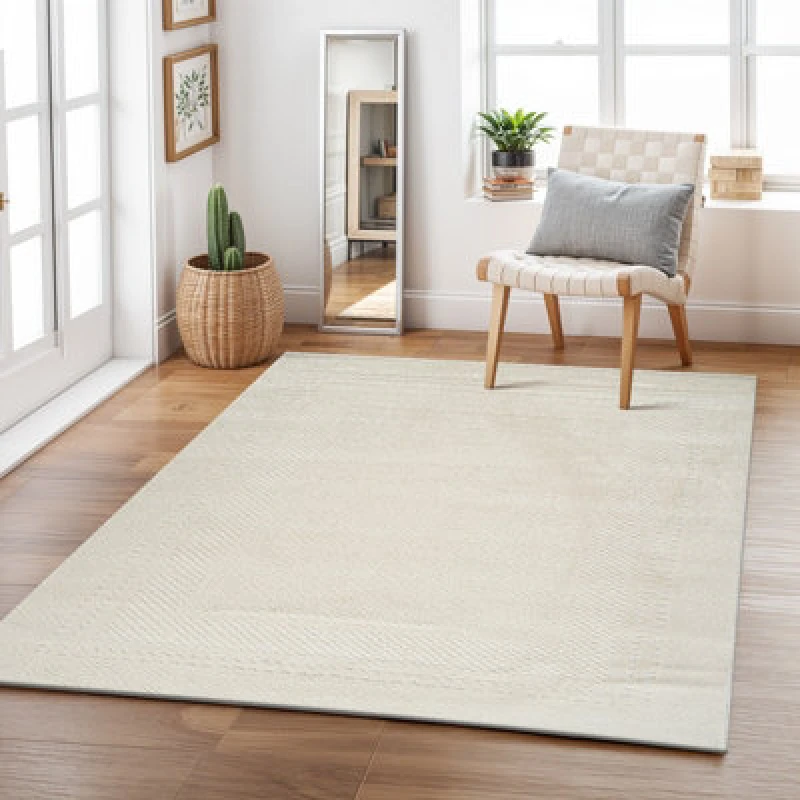 Image of Livabliss Scandi Modern High Pile Off-White Ambre Area Rug 120 X 170 Cm - Easy Care, Non Shedding, Ideal For Living Room & Bedroom