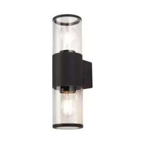 Image of Luminosa Lighting - Wall Lamp 2 x E27, IP54, Anthracite, Clear