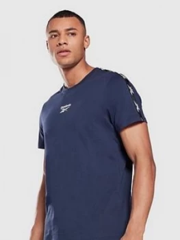 Image of Reebok Essentials Tape T-Shirt, Navy Size M Men
