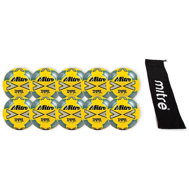 Image of Mitre Mitre Impel Club Football Pack Yellow unisex Size 3