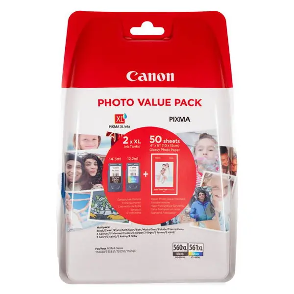 Image of Original Canon PG-560XL & CL-561XL Ink Cartridge & Photo Paper Multipack (3712C008)